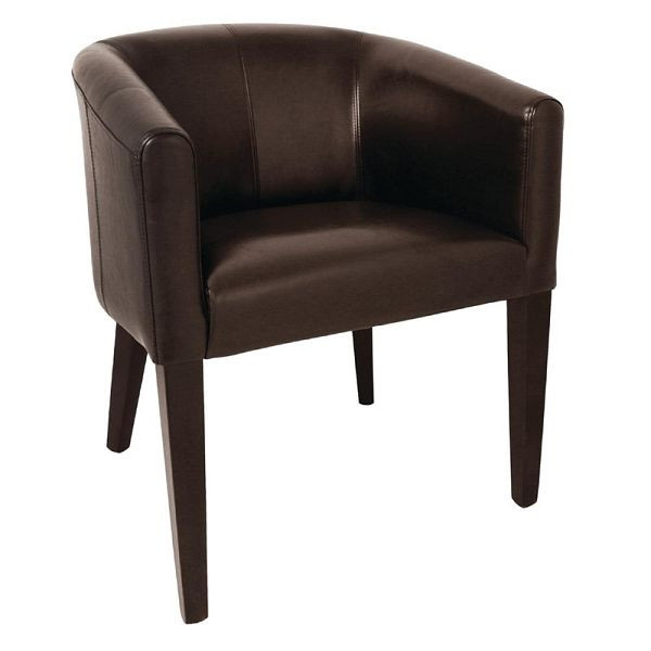 Jedálenská stolička Bolero z umelej kože tmavohnedá, CE593