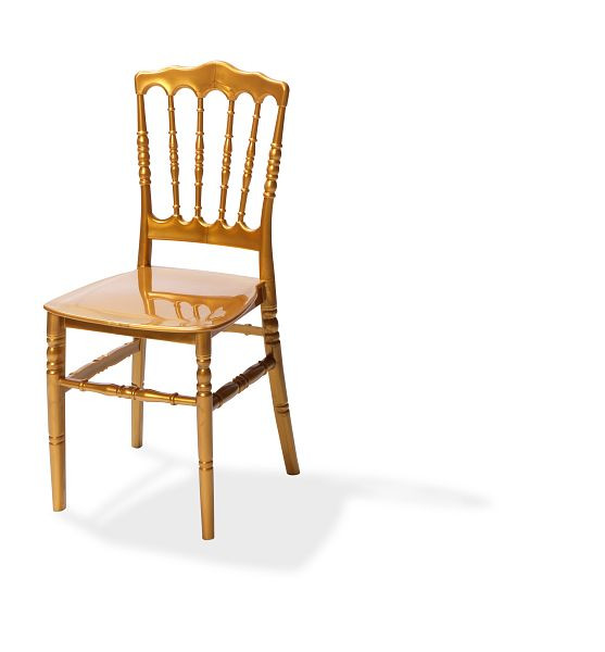 VEBA stohovacia stolička Napoleon zlatá, polypropylén, 41x43x89,5cm (ŠxHxV), nerozbitná, 50400GL