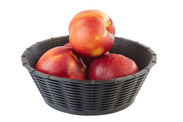 APS košík na chlieb a ovocie, Ø 20 cm, výška: 6,5 cm, polypropylén, čierny, -WICKER-LOOK-, 40214