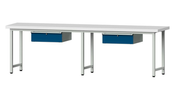 Pracovné lavice ANKE pracovný stôl, model 93, 2800 x 700 x 850 mm, RAL 7035/5010, KSP 50 mm, 400.422