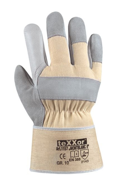 teXXor celozrnné rukavice z hovädzej kože "MONTBLANC II", balenie: 120 párov, 1157