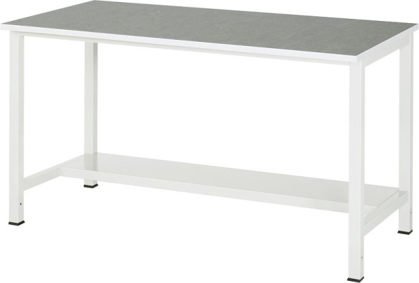 Pracovný stôl RAU séria 900, Š1500xH800xV825mm, vrchná doska s poťahom univerzál/linoleum, s policou dole, hĺbka 320 mm, 03-900-3-L25-15.12