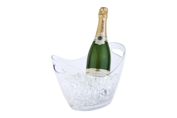 Chladnička na víno/šampanské APS, 27 x 20 cm, výška: 21 cm, MS, krištáľovo čistá, 3 litre, s 2 bočnými otvormi, na jednu fľašu, 36052