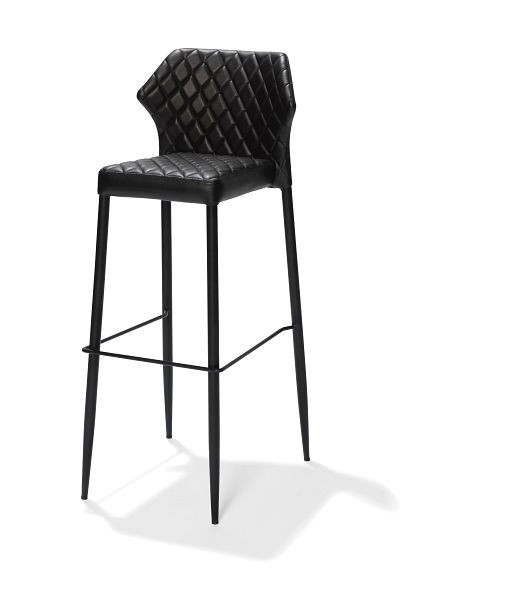 Barová stolička VEBA Louis čierna, čalúnená umelou kožou, protipožiarna, 50x47x105cm (ŠxHxV), 52103