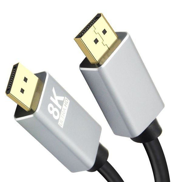 Prepojovací kábel Helos, zástrčka/zástrčka DisplayPort, PREMIUM 8K, 1,0 m, čierny, 288443