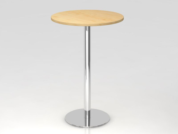 Hammerbacher barový stôl 80cm okrúhly javor/chróm, chrómovaný rám, VSTH08/3/C