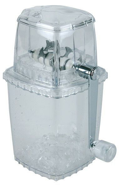 APS drvič ľadu, 12 x 12 cm, výška: 24 cm, s čepeľou z nehrdzavejúcej ocele, SAN / PS, krištáľovo čistý, 36017