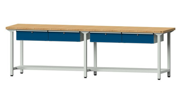 Pracovné stoly ANKE pracovný stôl, model 95, 2800 x 700 x 840 mm, RAL 7035/5010, BMP 40 mm, 400.432