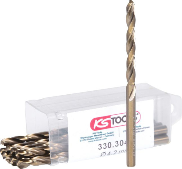 KS Tools HSS-G Co 5 špirálový vrták, 4,2 mm, balenie 10 ks, 330.3042