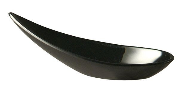 APS lyžička na prstové jedlo -MING HING-, 11 x 4,5 cm, výška: 4 cm, melamín, čierna, 60ks, 83843