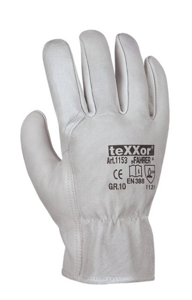 teXXor TOP rukavice z hovädzej kože napa "FAHRER", veľkosť: 10, balenie: 120 párov, 1153-10