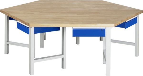 RAU skupinový pracovný stôl séria 4000, 1x zásuvka, 2700x800-1150x2340 mm, 03-401-135B4H.11