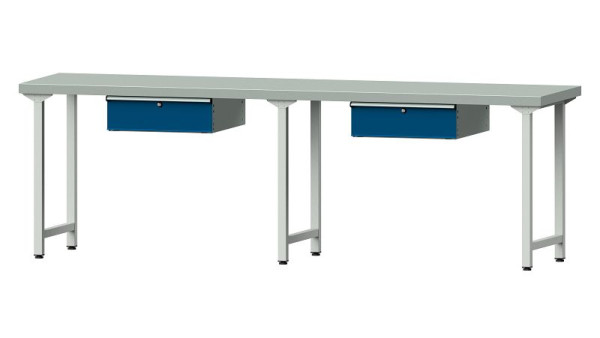 Pracovné lavice ANKE pracovný stôl, model 93, 2800 x 700 x 900 mm, RAL 7035/5010, ZBP 50 mm, 400.431