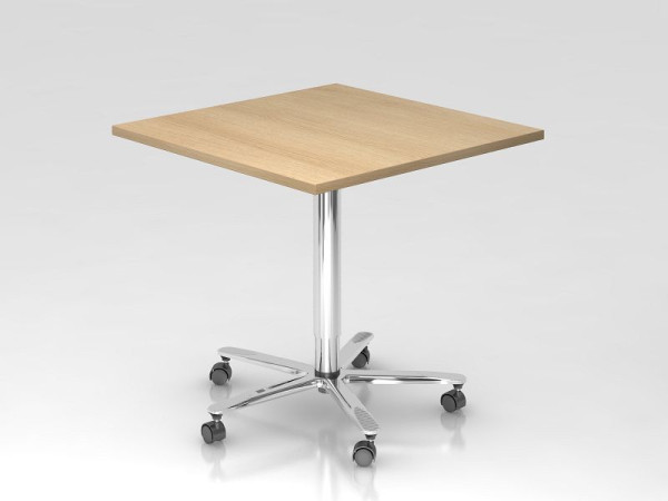 Stĺpový zdvíhací stôl Hammerbacher 80x80cm dub/chróm, chrómovaný rám, VST88/E/C