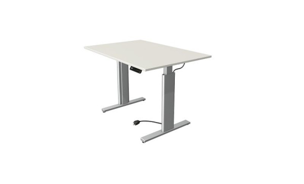 Kerkmann Move 3 sed/stojací stôl strieborný, Š 1200 x H 800 mm, elektricky výškovo nastaviteľný od 720-1200 mm, biely, 10231510
