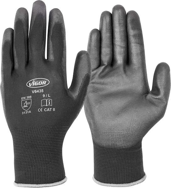 Pracovné rukavice VIGOR, vysoká priľnavosť a protišmykovosť, veľkosť 9 (L), V6435