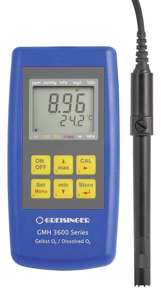 Greisinger GMH 3611 merač rozpusteného kyslíka vrátane senzora so 4 m káblom, 605922