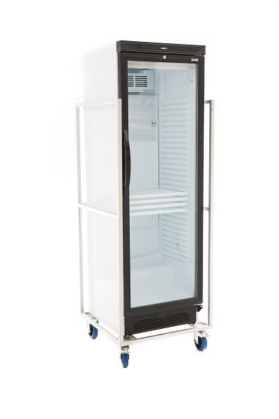 Chladnička na prepravný vozík Cooldura so sklenenými dverami, pozinkovaná oceľ, TTR01