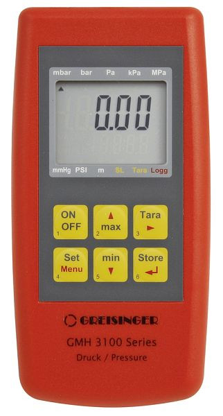Ručný prístroj na meranie tlaku Greisinger GMH 3151 s 1 prípojkou snímača, analógovým výstupom a záznamníkom dát, bez snímača, 600381