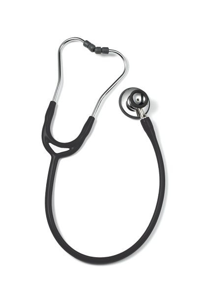 ERKA stetoskop pre dospelých s mäkkými ušnými nástavcami, membránová strana (dvojmembránová) a lieviková strana, dvojkanálový tubus Presný, farba: tmavošedá, 531.00005