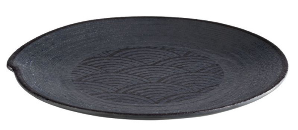 APS tanier -DARK WAVE-, Ø 27 cm, výška: 2,5 cm, melamín, vnútro: dekor, vonku: čierne, 84909