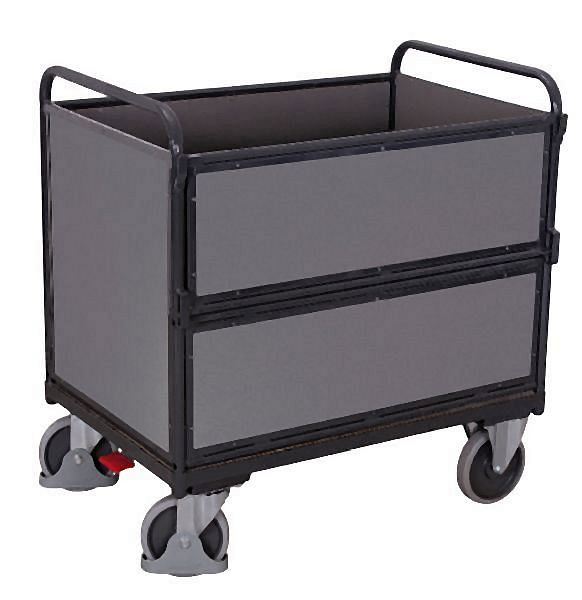 Drevený boxový vozík VARIOfit, RAL 7016, vonkajšie rozmery: 1 060 x 715 x 1 095 mm (ŠxHxV), sw-700.406/AG