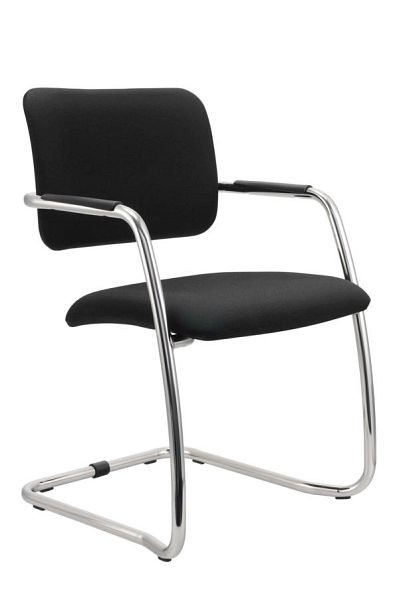 Návštevnícka stolička Hammerbacher, konzolová stolička, sada 2 ks, čierna, výška 81 cm, šírka sedadla 45 cm, VSBP2/D