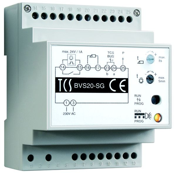 TCS napájacia a riadiaca jednotka pre audio systémy na 1 linke, DIN lišta 4 HP, BVS20-SG