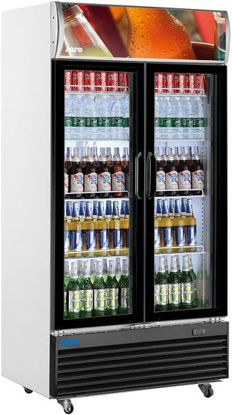Chladnička na nápoje Saro s reklamnou tabuľou - 2-dverový model GTK 800, 437-1015