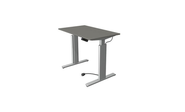 Kerkmann Move 3 sed/stojací stôl strieborný, Š 1000 x H 600 mm, elektricky výškovo nastaviteľný od 720-1200 mm, grafit, 10231312