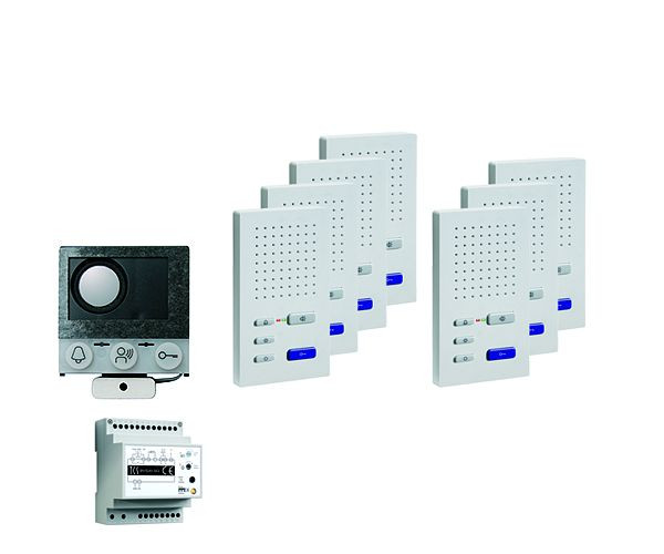 Inštalácia TCS audio:pack pre 7 bytových jednotiek, so vstavaným reproduktorom ASI12000 + 7x handsfree reproduktor ISW3030 + ovládacie zariadenie BVS20, PAIF070/004