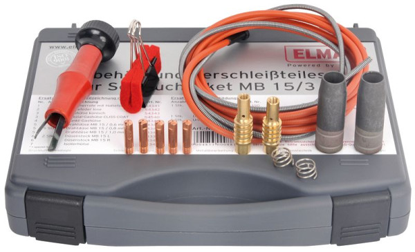 Sada príslušenstva a opotrebiteľných dielov ELMAG pre balík hadíc MB 15/3m/0,8 mm pre sériu EUROMIG 160/200 & EUROMIG plus 161/201/211-, 00088