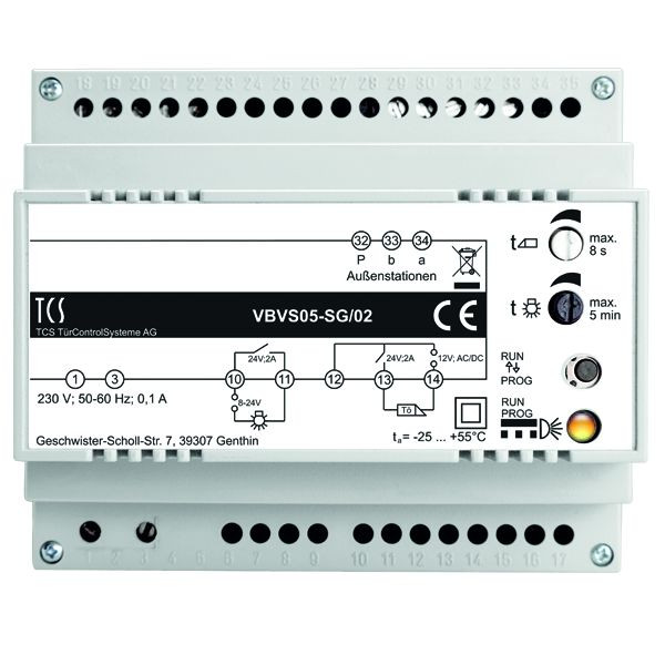 TCS napájacia a riadiaca jednotka VBVS05-SG/02 pre audio a video systémy 1 linka, 6 TE, VBVS05-SG/02