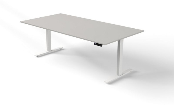 Sedací/stojací stôl Kerkmann Š 2000 x H 1000 mm, elektricky výškovo nastaviteľný od 720-1200 mm, farba: svetlo šedá, 10381911