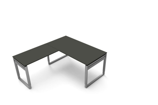 Písací stôl Kerkmann Š 1600 x H 800 x V 680-820 mm s rozkladacím stolom, forma 5, farba: antracit, 11404613