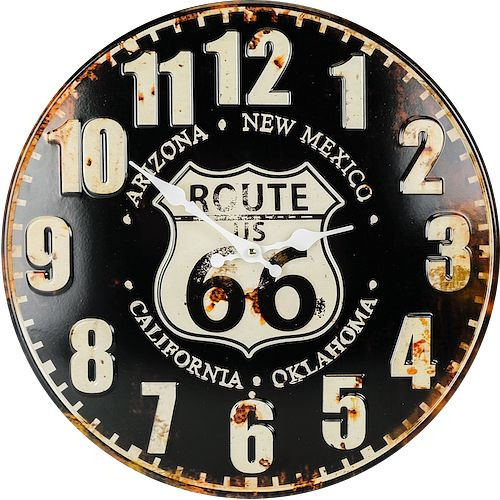 Technoline kremenné nástenné hodiny "Route 66", kovové, rozmery: Ø 40 cm, WT 5010