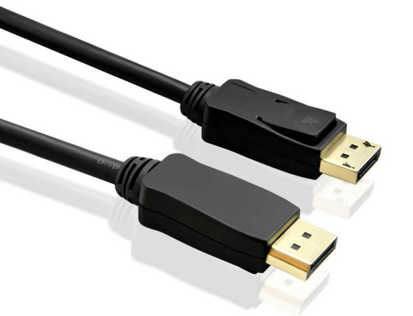 Prepojovací kábel Helos, DisplayPort samec/male, 4K 10,0 m, čierny, 288442