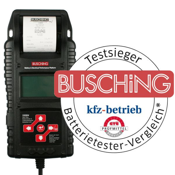 Busching Start Stop tester batérie/nabíjacieho systému viacfarebný LCD, Batt6, 12V, Ladesys12, 24V, termálna tlačiareň, 100804