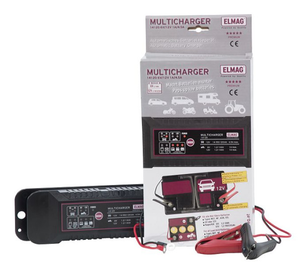 ELMAG Automatická nabíjačka batérií 6/12 V MULTICHARGER 14120, max.1,0/4, 5 A, 56030