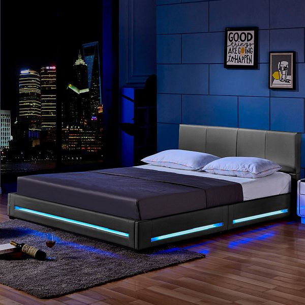 HOME DELUXE LED posteľ ASTEROID tmavosivá - 180 x 200 cm, 20600