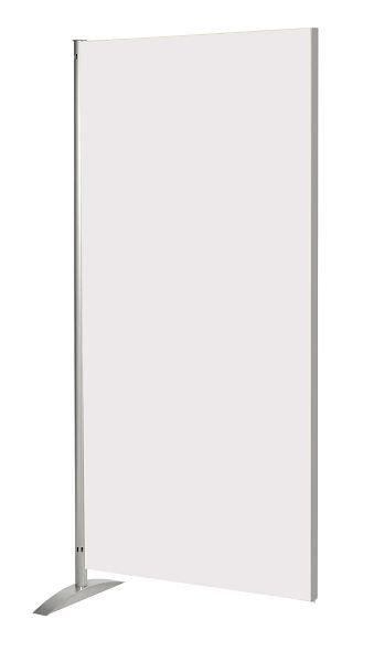 Zástena na ochranu osobných údajov Kerkmann Metropol, drevený prvok, biela, Š 800 x H 450 x V 1750 mm, hliník strieborná/biela, 45696410