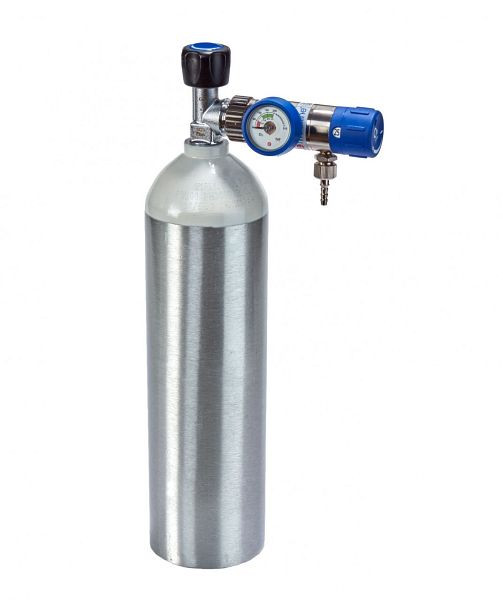 Kompletná kyslíková súprava MBS Medizintechnik - redukčný ventil a 2 litrová fľaša - hliníková fľaša, O2-option20alu