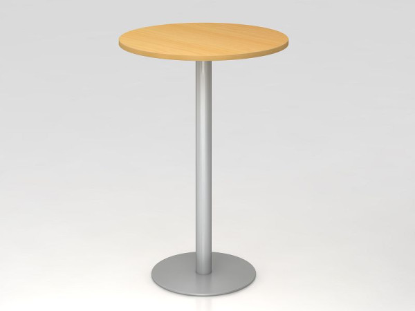 Hammerbacher barový stôl 80 cm okrúhly buk/strieborný, rám strieborný, VSTH08/6/S