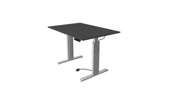 Kerkmann Move 3 sed/stojací stôl strieborný, Š 1200 x H 800 mm, elektricky výškovo nastaviteľný od 720-1200 mm, antracit, 10231913