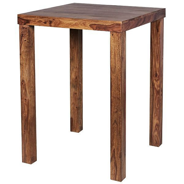 Wohnling barový stôl MUMBAI masív sheeshamové drevo 80 x 80 x 110 cm, štvorcový tmavohnedý, WL1.324