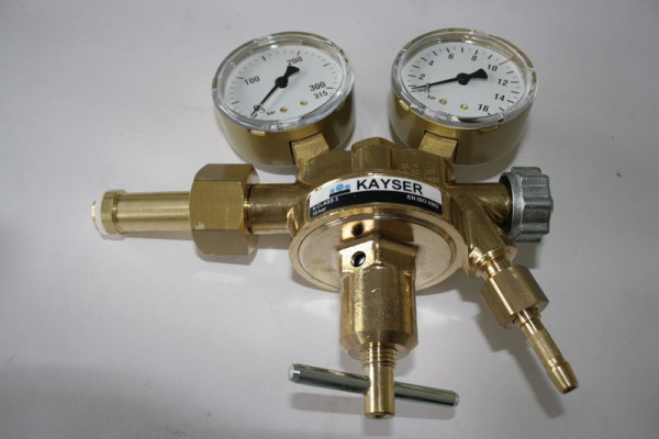 Kayser regulátor tlaku 'dusík', s 2 mužmi. Ø 63 mm, pracovný tlak nastaviteľný 0-10 bar, 54117