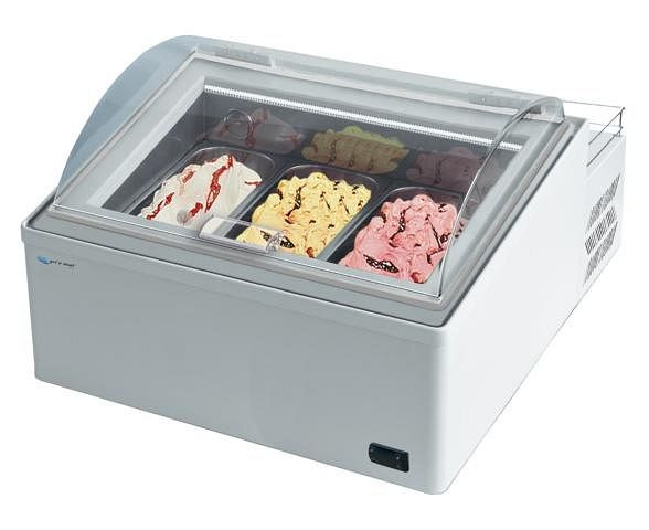 gel-o-mat mobilná vitrína na zmrzlinu, model Icepoint 3, 6x2,5 alebo 3 x 5 litrov, 2460.3.0