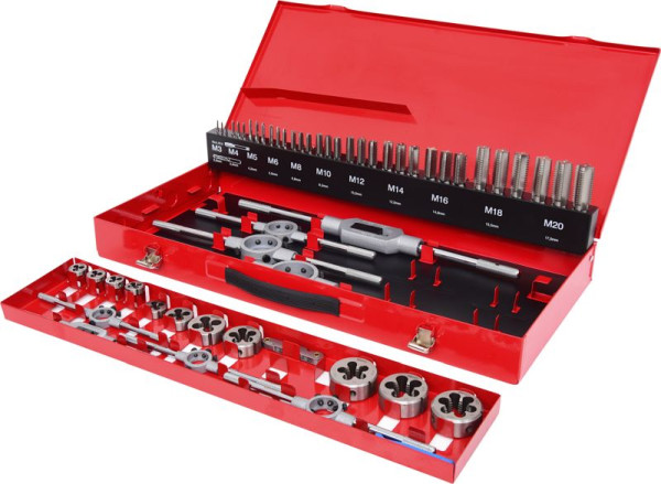 KS Tools Súprava nástrojov na rezanie závitov HSS, 54 kusov, 331.0654
