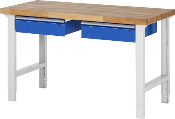 Pracovný stôl RAU séria 7000 - model 7002-1, Š1500 x H700 x V790-1140 mm, 03-7002A1-157B4H.11
