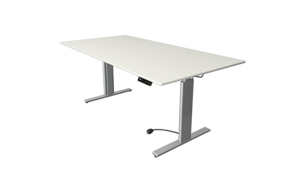 Kerkmann Move 3 sed/stojací stôl strieborný, Š 2000 x H 1000 mm, elektricky výškovo nastaviteľný od 720-1200 mm, biely, 10233510